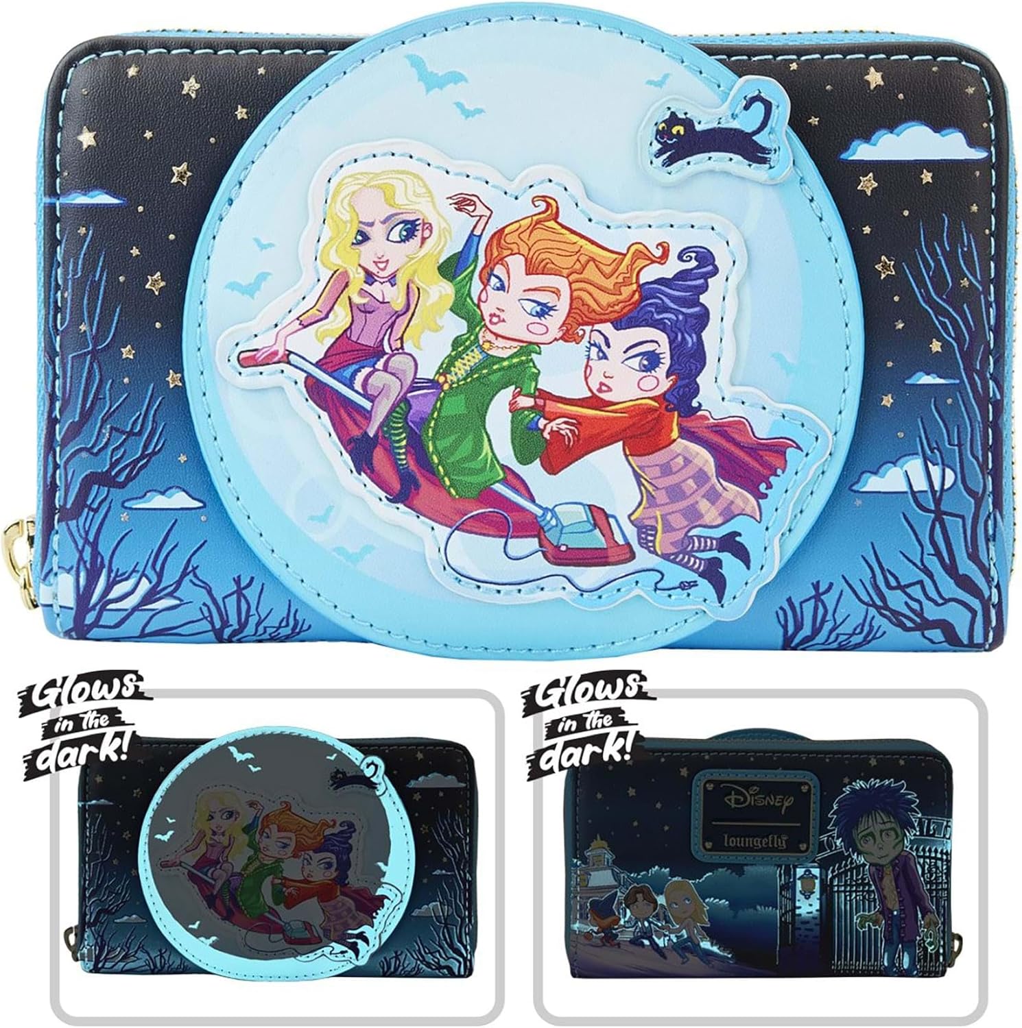 Loungefly Hocus Pocus Poster Glow Zip Around Wallet