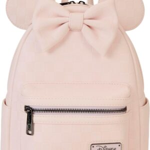 Loungefly Minnie Mouse Checkered Texture Mini Backpack