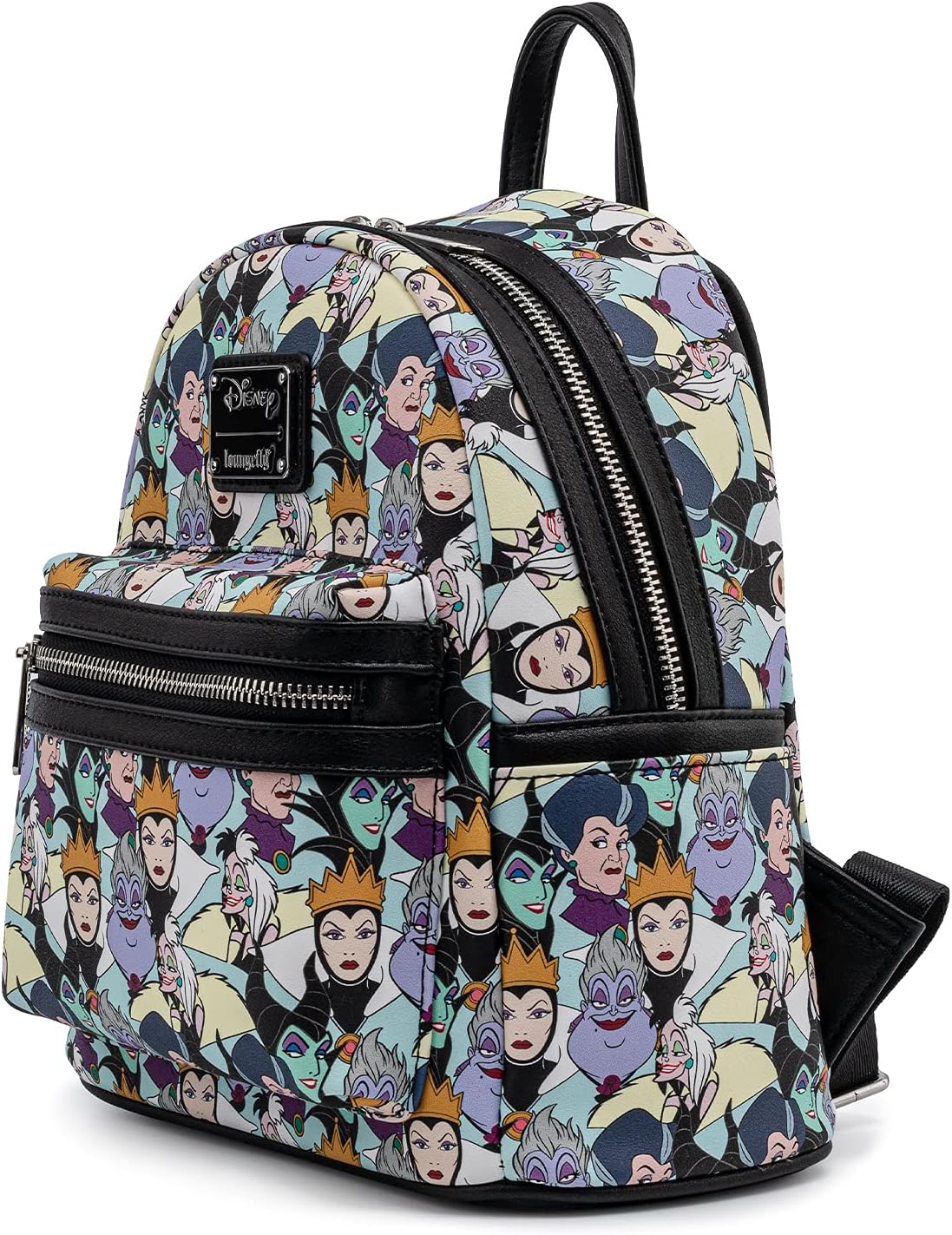 Loungefly Disney Villains Mini-Backpack Handbag Maleficent Cruella Ursula Print - Image 3
