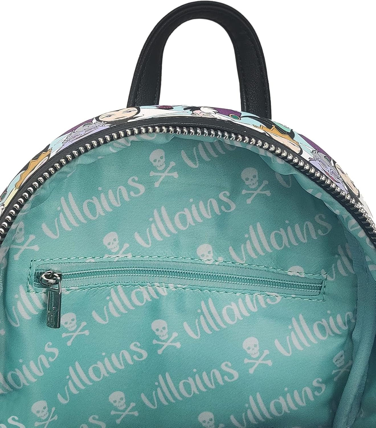 Loungefly Disney Villains Mini-Backpack Handbag Maleficent Cruella Ursula Print - Image 4