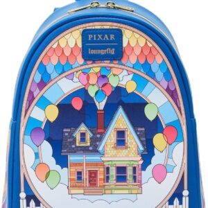 Loungefly Disney Pixar Up Stained Glass Mini Backpack DARK BLUE NONE