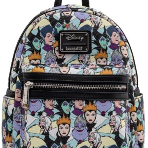 Loungefly Disney Villains Mini-Backpack Handbag Maleficent Cruella Ursula Print