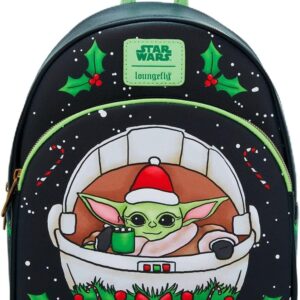 Loungefly Star Wars The Mandalorian Grogu Cocoa Holiday Mini Backpack BLACK NONE