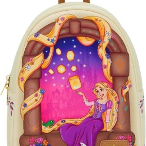 Loungefly Disney Tangled Rapunzel Lantern Window Mini Backpack BROWN NONE