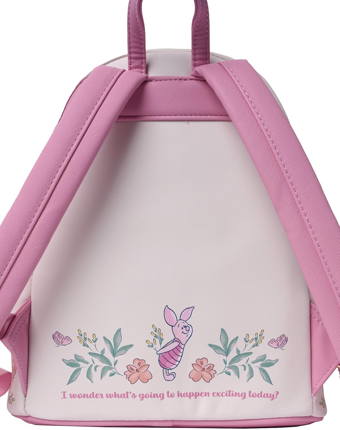 Loungefly Piglet Mini Backpack Handbag Floral Print Mini Backpack Shoulder Bag (Pink, Piglet) - Image 8