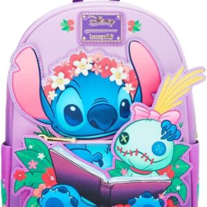 Loungefly Disney Lilo & Stitch Scrump & Stitch Reading Floral Mini Backpack - BoxLunch Exclusive