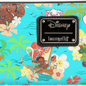 Loungefly Disney's Moana All Over Print Zip Around Wallet Blue, Standard