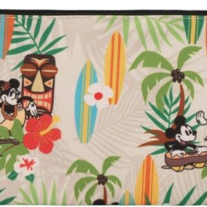 Loungefly Disney Mickey & Minnie Mouse Hawaiian Surf Zippered Nylon Pouch