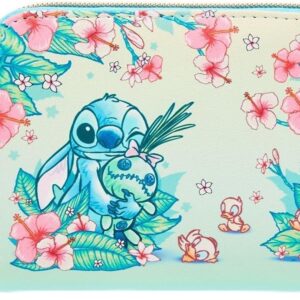 Loungefly Disney Stitch Floral Mini Zipper Wallet NONE
