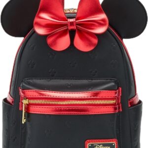 Loungefly Disney Minnie Mouse Metallic Red Bow Ears Mini Backpack - BoxLunch Exclusive