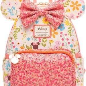Loungefly Disney Minnie Mouse Springtime Sequins Womens Backpack