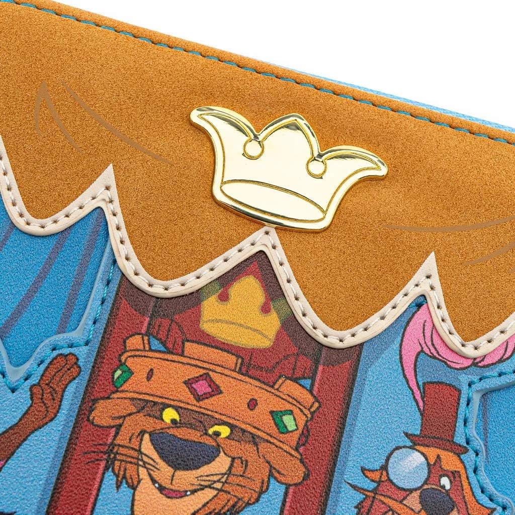 Loungefly x Disney Robin Hood Archery Tournament Zip-Around Wallet (Blue/Tan Multi, One Size) - Image 5