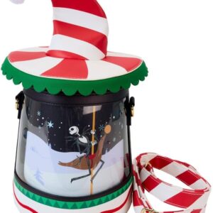 Loungefly The Nightmare Before Christmas Candy Cane Carousel Spinning Figural Crossbody Bag