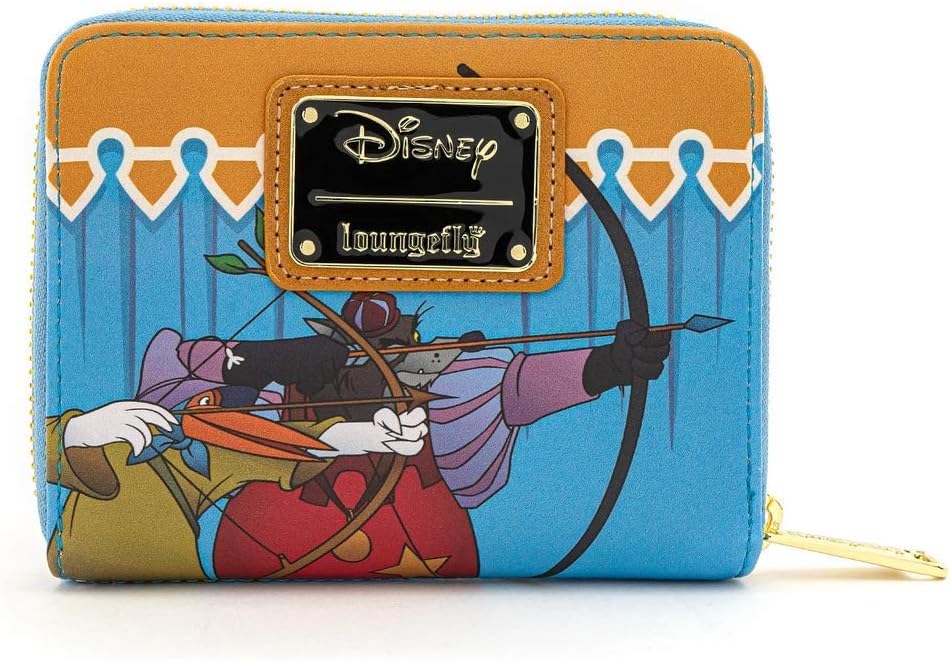 Loungefly x Disney Robin Hood Archery Tournament Zip-Around Wallet (Blue/Tan Multi, One Size) - Image 2