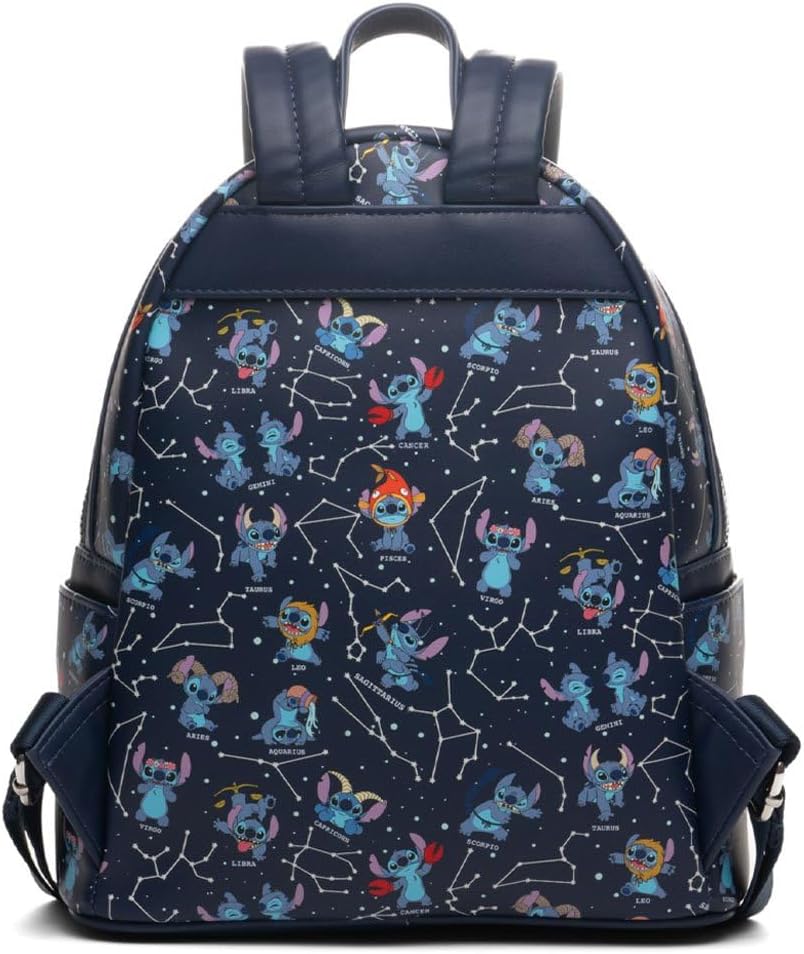 Loungefly Disney Lilo & Stitch Zodiac Glow In The Dark All-Over Print Backpack - Image 3