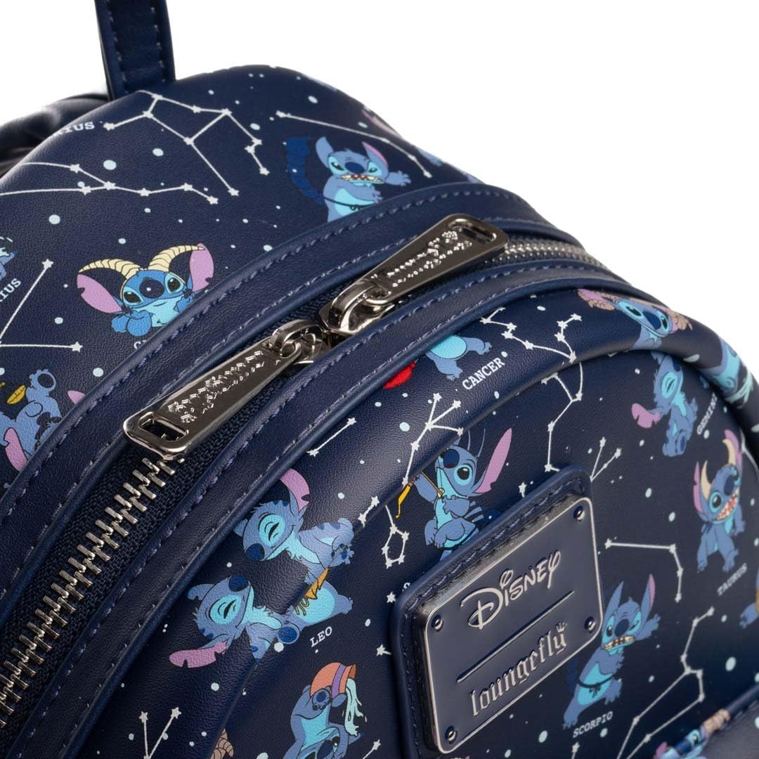 Loungefly Disney Lilo & Stitch Zodiac Glow In The Dark All-Over Print Backpack - Image 4