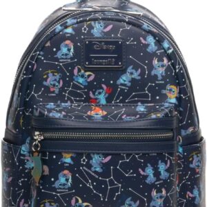 Loungefly Disney Lilo & Stitch Zodiac Glow In The Dark All-Over Print Womens Backpack