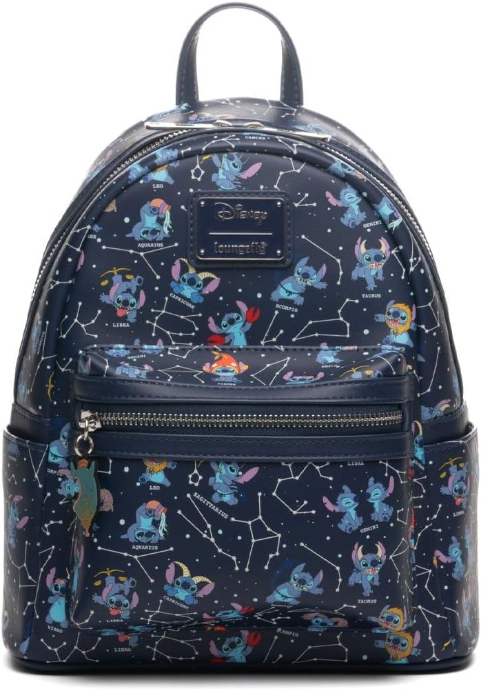 Loungefly Disney Lilo & Stitch Zodiac Glow In The Dark All-Over Print Womens Backpack