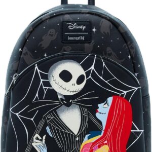 Hot Topic Loungefly The Nightmare Before Christmas Jack & Sally Spiderweb Mini Backpack Exclusive BLACK NONE