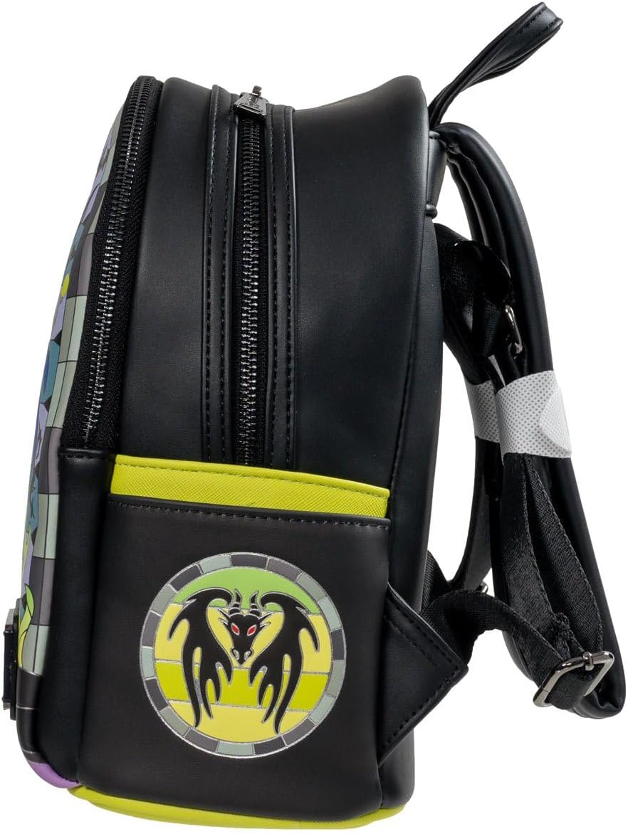 Loungefly Exclusives Disney Sleeping Beauty Maleficent Stained Glass Mini-Backpack, Entertainment Earth Exclusive, , 10.5" H x 8" L x 5.5" D, Multi-Color, Unisex - Image 3