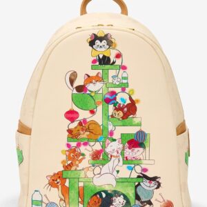 Loungefly Disney Cats Christmas Tree Mini Backpack BROWN LIGHT BROWN NONE