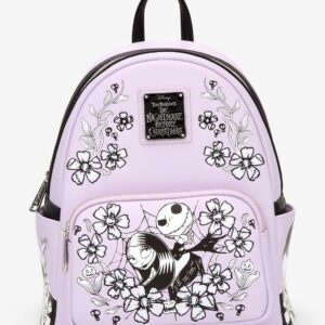 Loungefly Disney The Nightmare Before Christmas Jack & Sally Floral Mini Backpack - BoxLunch Exclusive