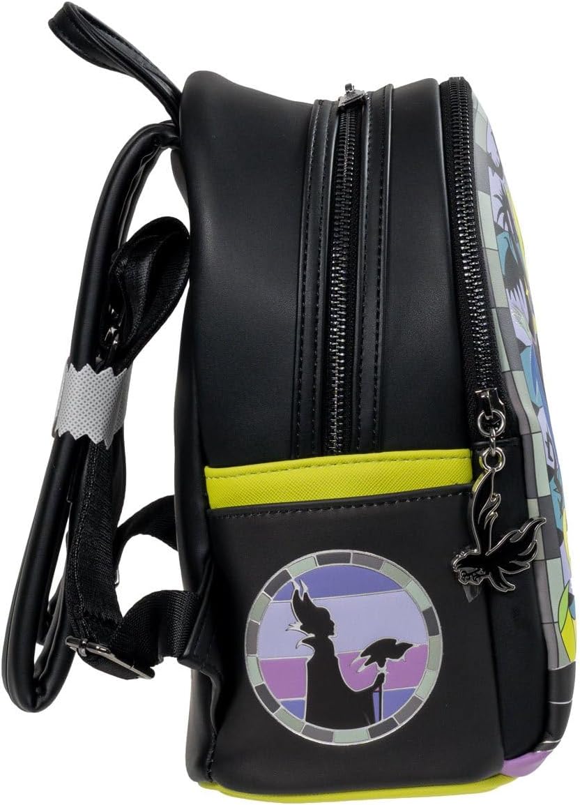 Loungefly Exclusives Disney Sleeping Beauty Maleficent Stained Glass Mini-Backpack, Entertainment Earth Exclusive, , 10.5" H x 8" L x 5.5" D, Multi-Color, Unisex - Image 2