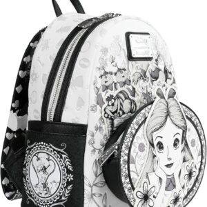 Loungefly Disney Alice in Wonderland Sketch Mini-Backpack | Faux Leather, Debossed & Embroidered Details, Adjustable Straps