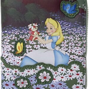 Loungefly Disney Alice in Wonderland Zip Around Wallet – Floral Garden Faux Leather Wallet
