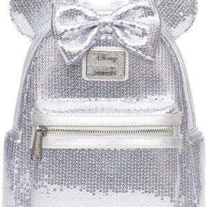 Loungefly Disney Minnie Mouse Platinum Sequin Womens Backpack