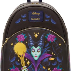 Loungefly Disney Sleeping Beauty Maleficent Floral Mini Backpack PURPLE NONE