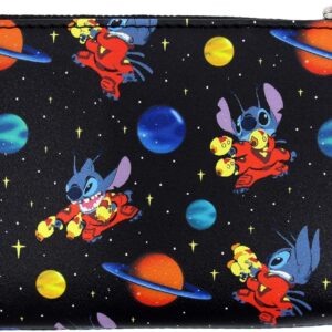 Loungefly x Disney Lilo and Stitch in Space Allover-Print Flap Wallet