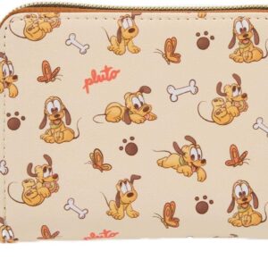 Loungefly Disney Pluto Baby Mini Zipper Wallet BROWN NONE
