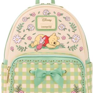 Loungefly Disney Winnie the Pooh Floral Gingham Mini Backpack - BoxLunch Exclusive GREEN NONE