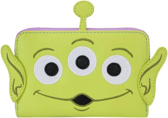 Loungefly Pixar Toy Story Alien Sequin Zip-Around Wallet, Pizza Planet Theme - Image 3