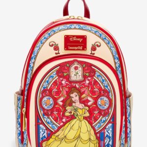 Loungefly Disney Beauty and the Beast Belle Stained Glass Portrait Mini Backpack - BoxLunch Exclusive RED NONE