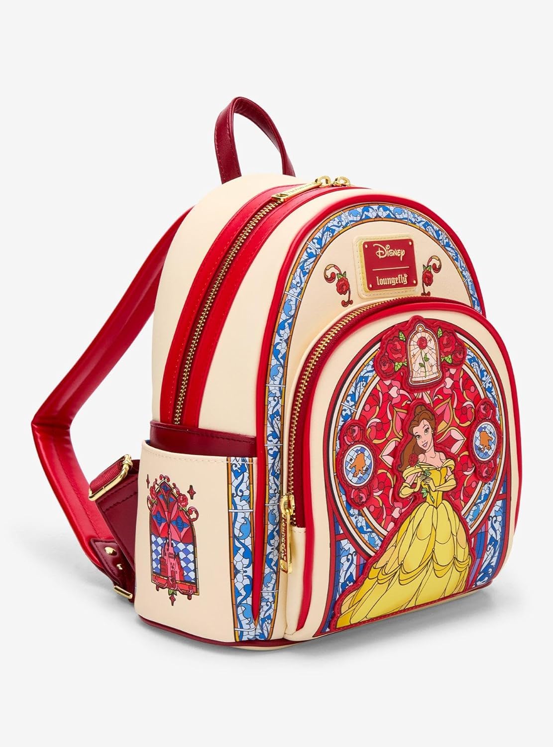 Loungefly Disney Beauty and the Beast Belle Stained Glass Portrait Mini Backpack - BoxLunch Exclusive RED NONE - Image 2