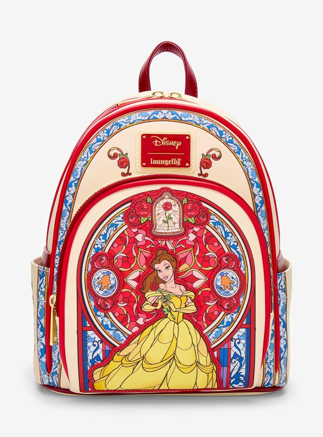 Loungefly Disney Beauty and the Beast Belle Stained Glass Portrait Mini Backpack - BoxLunch Exclusive RED NONE