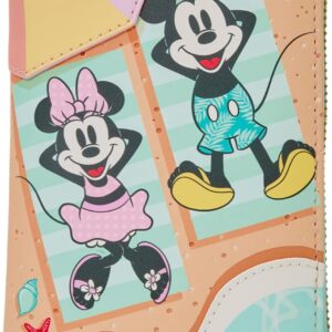 Loungefly Disney: Mickey and Minnie - Beach Fun - Zip Around Wallet with 4 Card Slots - Great for Kids & Adults - Collectible Wallets