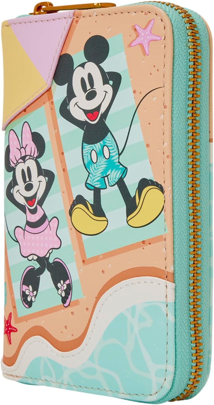 Loungefly Disney: Mickey and Minnie - Beach Fun - Zip Around Wallet with 4 Card Slots - Great for Kids & Adults - Collectible Wallets - Image 2