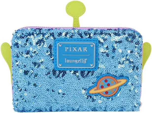 Loungefly Pixar Toy Story Alien Sequin Zip-Around Wallet, Pizza Planet Theme - Image 2