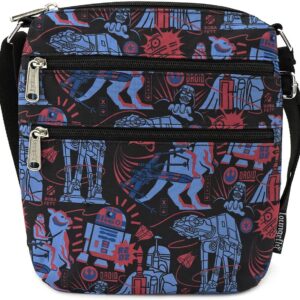 Loungefly x Star Wars Empire 40th Anniversary Nylon Passport Bag (One Size, Black/Blue Multi)
