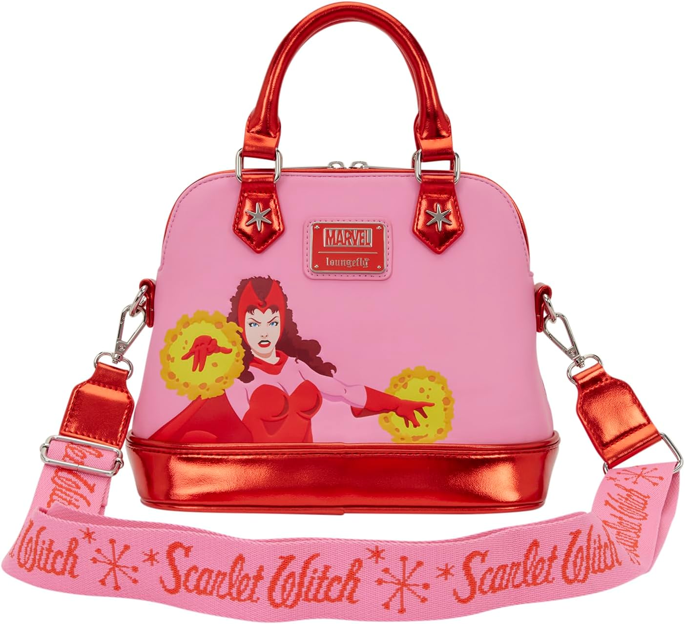 Loungefly Marvel: Scarlet Witch - Wanda - Crossbody Bag with Adjustable Jacquard Strap - Collectible Bags - Image 3
