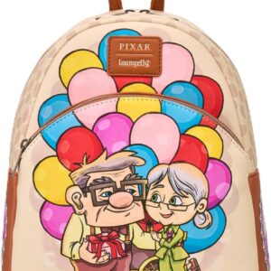 Loungefly Disney Pixar Up Carl & Ellie Balloon Cart Mini Backpack BROWN LIGHT BROWN NONE