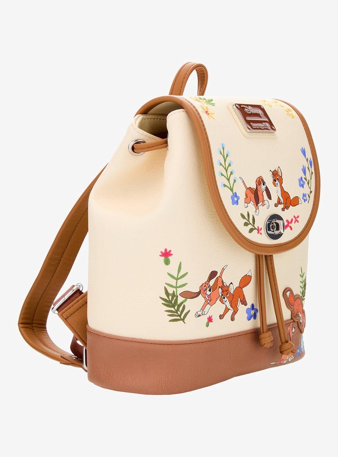 Loungefly Disney The Fox and the Hound Floral Mini Backpack — BoxLunch Exclusive BROWN - Image 2