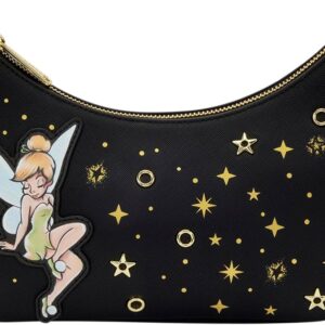 Loungefly Disney: Tinker Bell - Pixie Dust - Gold Foil Crossbody Bag - Great for Kids & Adults - Collectible Bags
