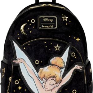 Loungefly Disney: Tinker Bell - Pixie Dust - Velvet Mini Backpack - Great for Kids & Adults - Collectible Bags