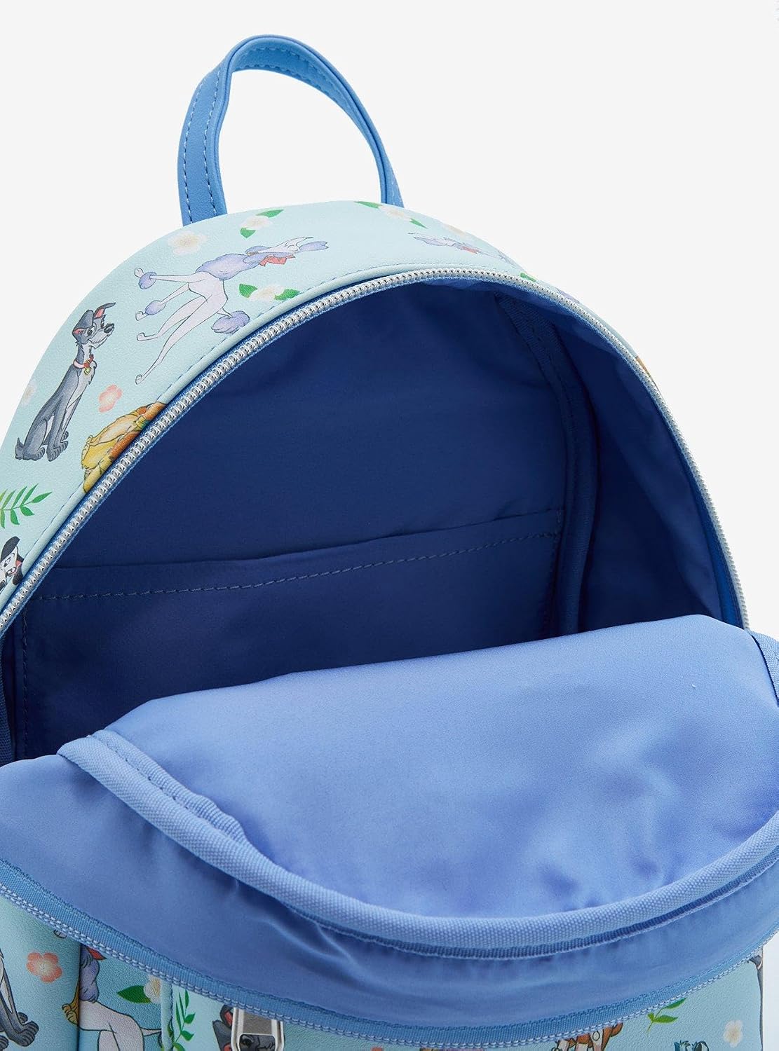 Loungefly Disney Dogs Floral Mini Backpack BLUE - Image 2