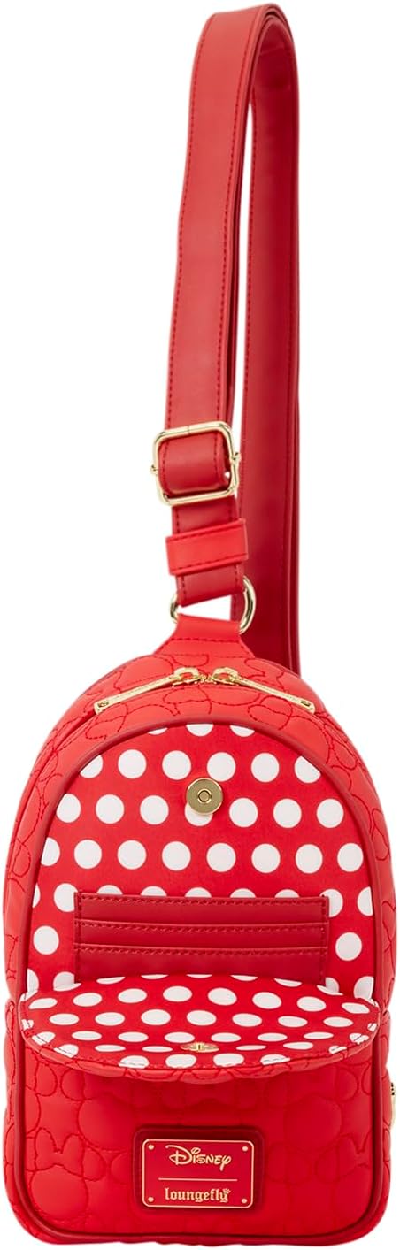 Loungefly Disney: Minnie Mouse - Convertible Crossbody Sling Bag - Adjustable Jacquard Strap - Collectible Bags - Image 3