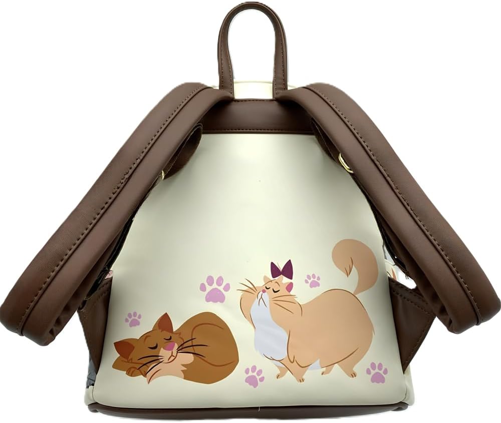 Loungefly Disney Aristocats Alice in Wonderland Cats Mini Backpack Womens Cat Pawprint Bag
